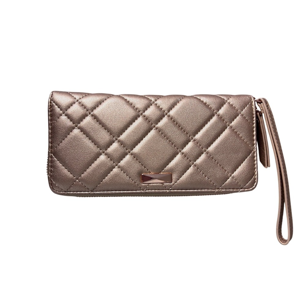 INC Quilted Wristlet Wallet Women OS Rose Gold